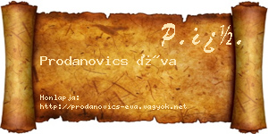 Prodanovics Éva névjegykártya